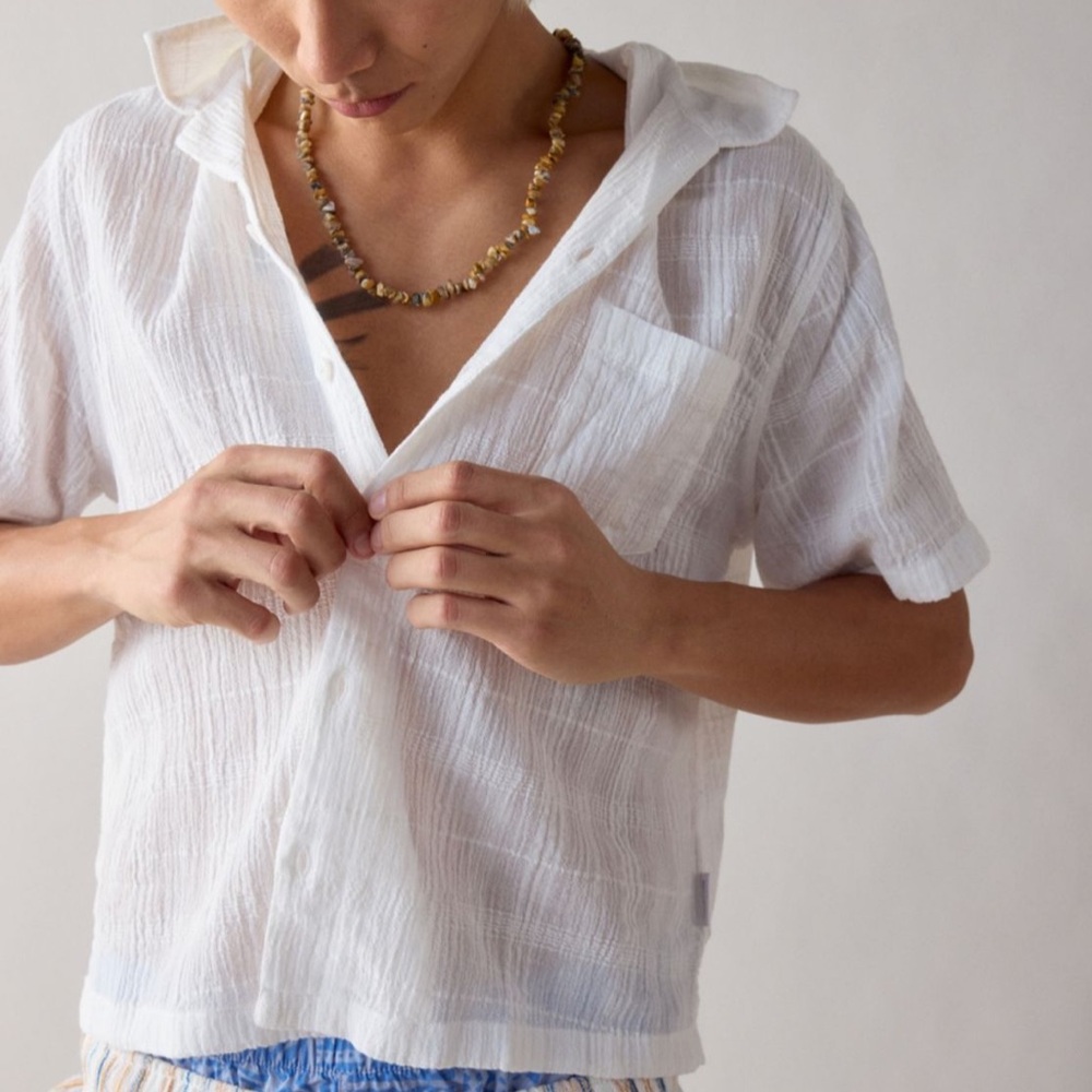 Standard Cloth Liam Textured Gauze Button-Down Shirt
